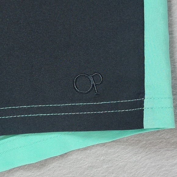 Vtg OP Ocean Pacific Swim Shorts Womens Junior 17 Neon Beach Retro Colorblock - Picture 2 of 13